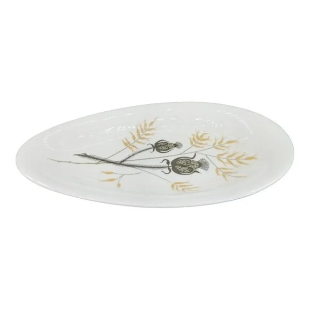 1940s Fascination Highland Long Serving Dish Plate Quintessential MCM Signed VTG